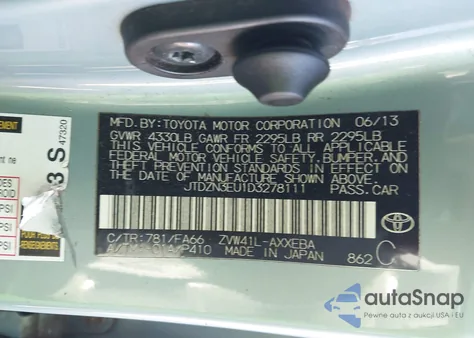2013 Toyota Prius V Five/Three/Two z USA, uszkodzony, nr VIN JTDZN3EU1D3278111